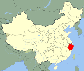 Zhejiang is highlighted on this map