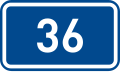 Sign of 1st class road 36 in the Czech Republic