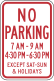 Standard no parking sign