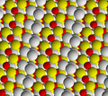 View along b axis of malachite crystal structure