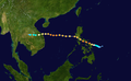 Typhoon Xangsane (Milenyo) track map