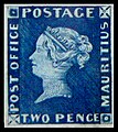 Blue Mauritius "Post Office" stamp