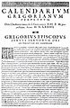 Português: Rosto da Bula papal "Inter Gravissimas" de Gregório XIII estabelecendo a Reforma do Calendário Gregoriano. English: The first page of the papal bull "Inter Gravissimas" by which Pope Gregory XIII introduced his calendar.