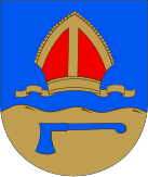 The most famous legend of Finnish church history present in Köyliö coats of arms; Saint Henry is to have been slaughtered in Köyliö with an axe by Lalli, a peasant, in 1156