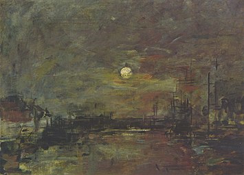 Crépuscule sur le Bassin du Commerce au Havre, 1892-1894 Musée d'art moderne André-Malraux[97]