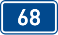 Sign of 1st class road 68 in the Czech Republic