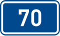 Sign of 1st class road 70 in the Czech Republic