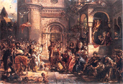 De ontvangst van Joden in Polen in 1096 (1889)