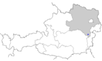 Map of Austria, position of Thomasberg highlighted