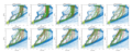 Image 49Time series of maritime traffic crossing the Indian Ocean showing the effect of piracy and its progressive decline in re-routing ships. Each sub-plot shows 6-month colour-coded trips, red southbound and green northbound, using Long Range Identification and Tracking (LRIT) historical data. Operational authorities requested an increase of LRIT reporting frequency from ships in 2009 and 2010 in order to better track them remotely in the High Risk Area. The increase of tracking points can be erroneously perceived as an apparently higher volume of traffic with respect to other periods. (from Piracy off the coast of Somalia)