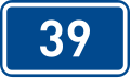 Sign of 1st class road 39 in the Czech Republic