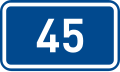 Sign of 1st class road 45 in the Czech Republic