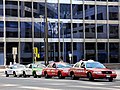 Taxis en centre-ville.