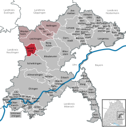 Elhelyezkedése Baden-Württemberg térképén