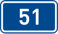 Sign of 1st class road 51 in the Czech Republic