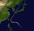 Typhoon Shanshan (Luis) track map