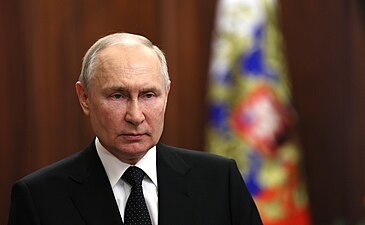 Vladimir Poutine s’adressant au peuple russe après la rébellion de Wagner, le 24 juin 2023.