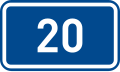 Sign of 1st class road 20 in the Czech Republic