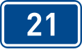 Sign of 1st class road 21 in the Czech Republic