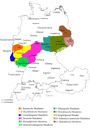 Aire de diffusion du palatin au sein du moyen allemand (n°5 sur la carte).