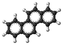 Ball-and-stick model of the chrysene molecule