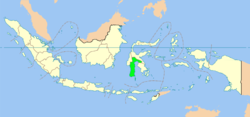 Kaart van de Provincie Zuid-Sulawesi in Indonesië