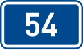 Sign of 1st class road 54 in the Czech Republic