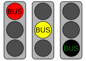 Diagrama de semáforo usado para autobuses en Francia.