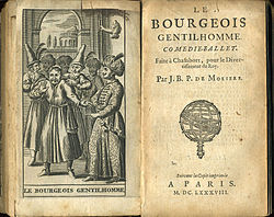 1688 edisyonu Bourgeois Gentilhomme kitabının baş sayfaları