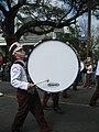 Kjempestortromme under mardi gras i New Orleans.