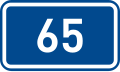 Sign of 1st class road 65 in the Czech Republic