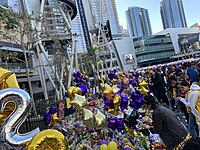 Star Plaza entrance and the Kobe Bryant impromptu memorial February 2020