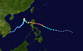 Typhoon Cimaron (Paeng) track map