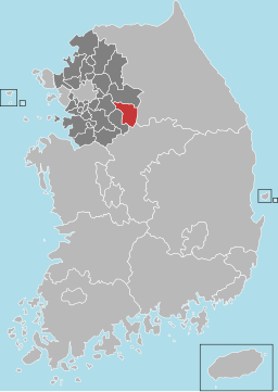 Yeojus läge i Gyeonggi och Sydkorea.