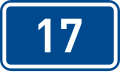 Sign of 1st class road 17 in the Czech Republic