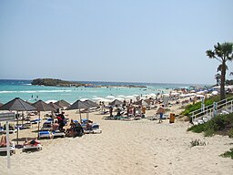 En strand i Ayia Napa.