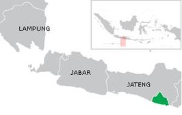 Kaart van de Provincie Jogjakarta in Indonesië