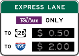 Toll costs at intersections or HOV 2+