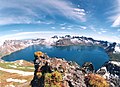 A crater lake at chun jee (天池) at Paektu (korean Paektu-san) at the border of China and North Korea