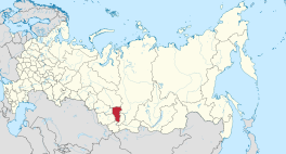 Die ligging van Kemerowo-oblast in Rusland.