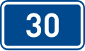 Sign of 1st class road 30 in the Czech Republic