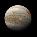 La Gran Mancha Roja de Júpiter y el turbulento hemisferio sur capturados por la sonda espacial Juno de la NASA mientras realizaba un sobrevuelo planetario al gigante gaseoso. El 12 de febrero de 2019 Juno tomó tres imágenes que fueron utilizadas para producir esta vista de color mejorado cuando la sonda realizaba su decimoséptimo sobrevuelo científico de Júpiter. Por NASA/JPL-Caltech/SwRI/MSSS/Kevin M. Gill.