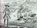 Image 83Bartholomew Roberts was the pirate with most captures during the Golden Age of Piracy. He is now known for hanging the governor of Martinique from the yardarm of his ship. (from Piracy)