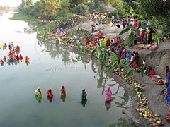 छठि घाटक दृश्य