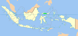 Kaart van de Provincie Gorontalo in Indonesië