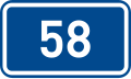 Sign of 1st class road 58 in the Czech Republic