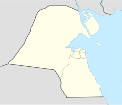 Mapa konturowa Kuwejtu, po prawej nieco na dole znajduje się punkt z opisem „Al-Ahmadi”