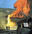 A US Marine Corps M67 flame-thrower tank in Vietnam, 1968. An M1919A4 MG is mounted on the commander's cupola to the right.