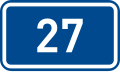 Sign of 1st class road 27 in the Czech Republic