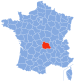 Carte de localisation du département du Puy-de-Dôme en France